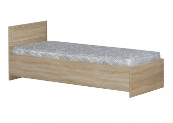 Кровать одинарная 800-2 без матраса (прямые спинки) Дуб Сонома в Игарке - igarka.mebel54.com | фото