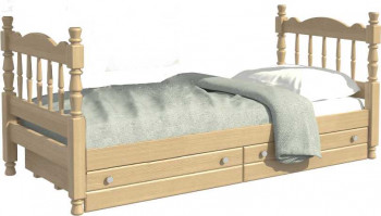 Кровать одинарная Аленка из массива сосны 800*1890 Сосна в Игарке - igarka.mebel54.com | фото