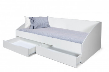 Кровать одинарная "Фея - 3" (симметричная) New/(белый / белый / ДВПО: белый) в Игарке - igarka.mebel54.com | фото