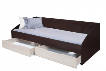 Кровать одинарная "Фея - 3" (симметричная) New (венге / вудлайн кремовый / ДВПО: белый) в Игарке - igarka.mebel54.com | фото