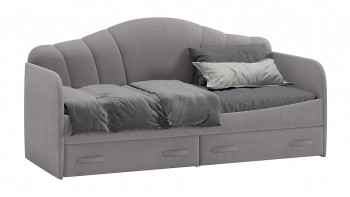 Кровать с мягкой спинкой и ящиками «Сабрина» 900 Светло-серый в Игарке - igarka.mebel54.com | фото