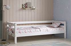 Кровать Соня Вариант 2 с задней защитой Белый полупрозрачный в Игарке - igarka.mebel54.com | фото
