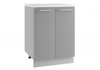Лофт МС 600 шкаф нижний малой глубины с 2-мя фасадами (Штукатурка белая/корпус Серый) в Игарке - igarka.mebel54.com | фото