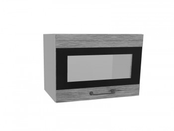Лофт ПГСФ 500 шкаф верхний горизонтальный со стеклом и фотопечатью (Дуб майский/корпус Серый) в Игарке - igarka.mebel54.com | фото