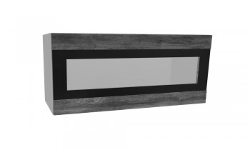 Лофт ПГСФ 800 шкаф верхний горизонтальный со стеклом и фотопечатью (Дуб бурый/корпус Серый) в Игарке - igarka.mebel54.com | фото