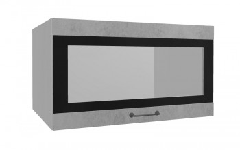 Лофт ВПГСФ 800 шкаф верхний горизонтальный со стеклом высокий с фотопечатью (Бетон светлый/корпус Серый) в Игарке - igarka.mebel54.com | фото