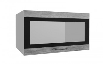 Лофт ВПГСФ 800 шкаф верхний горизонтальный со стеклом высокий с фотопечатью (Дуб майский/корпус Серый) в Игарке - igarka.mebel54.com | фото