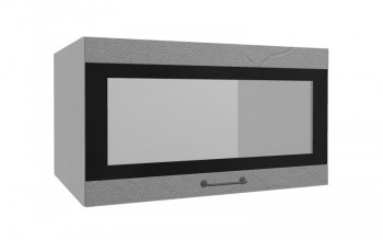Лофт ВПГСФ 800 шкаф верхний горизонтальный со стеклом высокий с фотопечатью (Штукатурка серая/корпус Серый) в Игарке - igarka.mebel54.com | фото