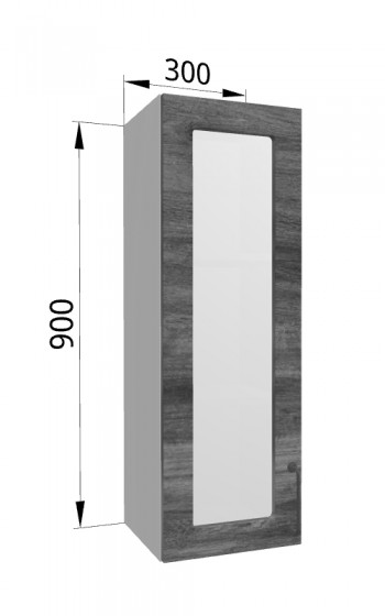 Лофт ВПС 300 шкаф верхний со стеклом высокий (Дуб бурый/корпус Серый) в Игарке - igarka.mebel54.com | фото