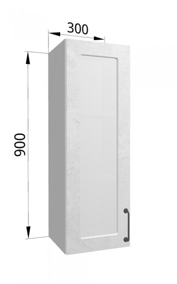 Лофт ВПС 300 шкаф верхний со стеклом высокий (Штукатурка белая/корпус Серый) в Игарке - igarka.mebel54.com | фото