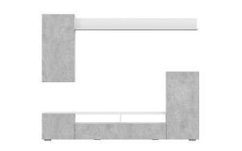 Мебель для гостиной МГС 4 (Белый/Цемент светлый) в Игарке - igarka.mebel54.com | фото