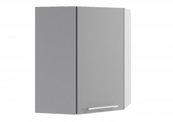 Монца ВПУ 600 Шкаф верхний угловой высокий (Белый софт/корпус Серый) в Игарке - igarka.mebel54.com | фото