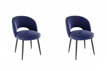 Набор стульев Моли 2 шт (синий велюр/черный) в Игарке - igarka.mebel54.com | фото