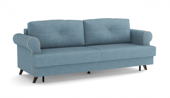 Оливер / диван - кровать 3-х местн. (еврокнижка) (велюр велутто серо-голубой в Игарке - igarka.mebel54.com | фото