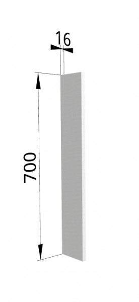 Панель торцевая (для шкафа верхнего торцевого высотой 700 мм) ПТ 400 Мелисса (Бежевый скин) в Игарке - igarka.mebel54.com | фото