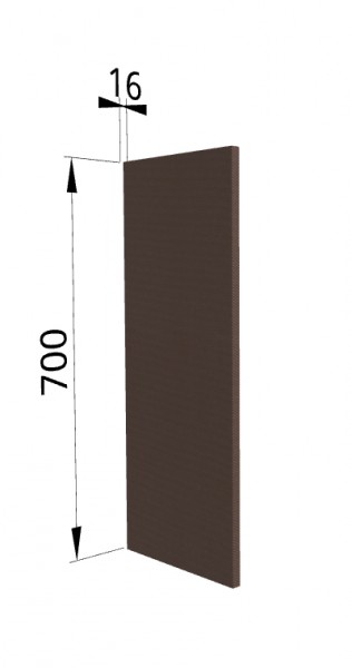 Панель торцевая П Квадро (для шкафа верхнего) Шоколад кожа в Игарке - igarka.mebel54.com | фото