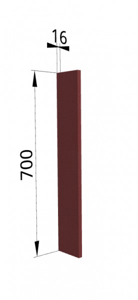 Панель торцевая ПТ 400 Квадро (для шкафа торцевого верхнего) Красная кожа в Игарке - igarka.mebel54.com | фото
