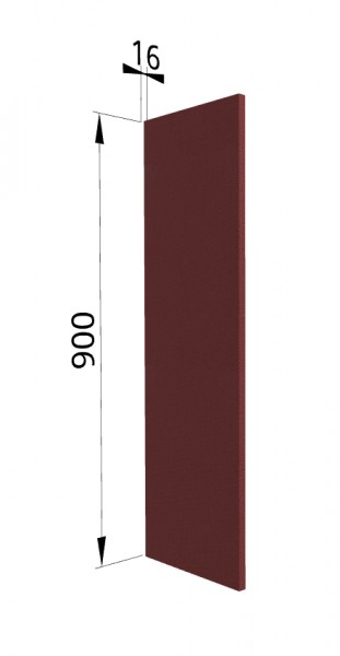 Панель торцевая ВП Квадро (для шкафа верхнего высокого) Красная кожа в Игарке - igarka.mebel54.com | фото
