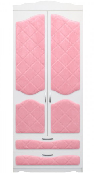 Шкаф 2-х створчатый с ящиками серии Иллюзия 36 Светло-розовый в Игарке - igarka.mebel54.com | фото