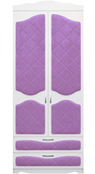 Шкаф 2-х створчатый с ящиками серии Иллюзия 67 Светло-фиолетовый в Игарке - igarka.mebel54.com | фото
