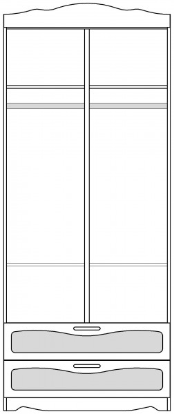 Шкаф 2-х створчатый с ящиками серии Иллюзия 71 Бордовый в Игарке - igarka.mebel54.com | фото