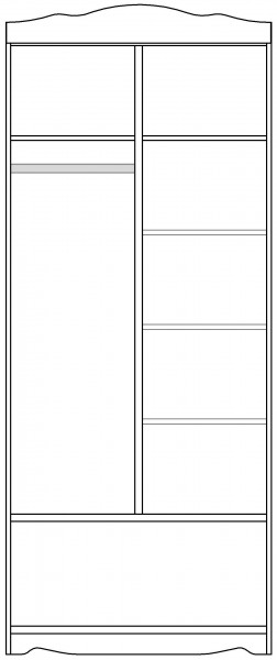 Шкаф 2-х створчатый серии Иллюзия 33 Сиреневый в Игарке - igarka.mebel54.com | фото