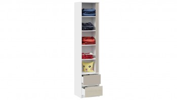 Шкаф для белья комбинированный «Сканди» Дуб Гарден/Белый/Глиняный серый в Игарке - igarka.mebel54.com | фото