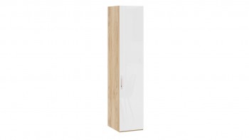 Шкаф для белья с 1 глухой дверью «Эмбер» Яблоня Беллуно/Белый глянец в Игарке - igarka.mebel54.com | фото