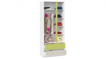 Шкаф для одежды комбинированный «Сканди» Дуб Гарден/Белый/Зеленый в Игарке - igarka.mebel54.com | фото