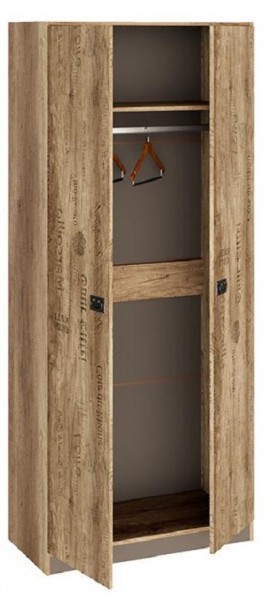 Шкаф для одежды «Пилигрим» (Дуб Каньон светлый, Фон серый) в Игарке - igarka.mebel54.com | фото