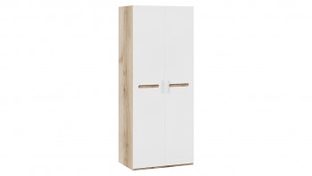 Шкаф для одежды с 2-мя дверями «Фьюжн» Дуб Делано/Белый глянец в Игарке - igarka.mebel54.com | фото