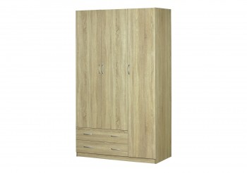 Шкаф для платья и белья 3-х дверный без зеркала Дуб Сонома в Игарке - igarka.mebel54.com | фото