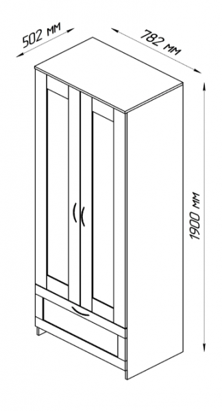 Шкаф двухдверный Сириус с 1 ящиком дуб венге в Игарке - igarka.mebel54.com | фото