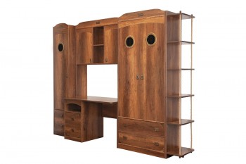 Шкаф комбинированный для белья с иллюминатором «Навигатор» (Дуб Каньон) в Игарке - igarka.mebel54.com | фото
