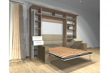 Шкаф-кровать с диваном Каролина в Игарке - igarka.mebel54.com | фото