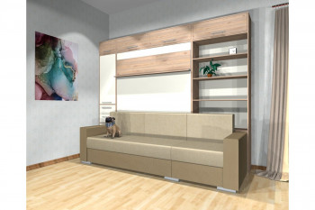 Шкаф-кровать с диваном Каролина в Игарке - igarka.mebel54.com | фото