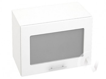 Шкаф со стеклом Валерия-М ШВГС-609 (Белый глянец/Белый/верхний/горизонтальный/высокий) в Игарке - igarka.mebel54.com | фото