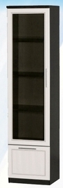 Шкаф средний с ящиком и стеклодверью ДЛЯ ГОСТИНОЙ ШСЯС-450 Венге/Дуб выбеленный в Игарке - igarka.mebel54.com | фото