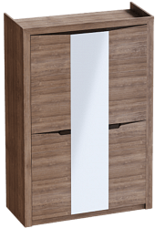 Шкаф трехдверный Соренто Дуб стирлинг/Кофе структурный матовый в Игарке - igarka.mebel54.com | фото