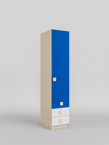 Шкаф угловой (секция с ящиками) Скай люкс (Синий/Белый/корпус Клен) в Игарке - igarka.mebel54.com | фото