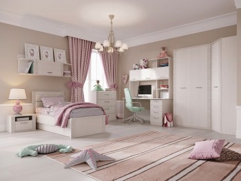 Спальный гарнитур для детской Элана Бодега белая в Игарке - igarka.mebel54.com | фото