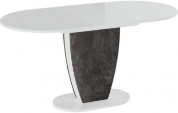 Стол обеденный «Монреаль» Тип 1 (Белый глянец/Моод темный) в Игарке - igarka.mebel54.com | фото