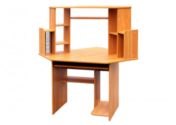 Угловой компьютерный стол (Вишня Оксфорд) в Игарке - igarka.mebel54.com | фото