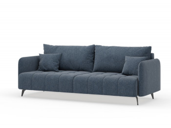 Валериан диван трёхместный прямой Синий, ткань RICO FLEX 101 в Игарке - igarka.mebel54.com | фото