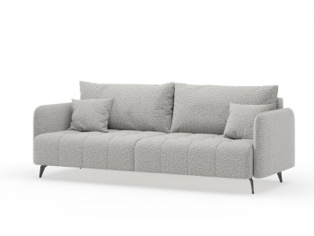 Валериан диван трёхместный прямой Светло-серый, ткань RICO FLEX 108 в Игарке - igarka.mebel54.com | фото